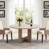 Modern Farmhouse Round Dining Table for 4  – Sturdy Cross Base – Ideal for Dining Room, Living Room, Apartment - 3 of 4