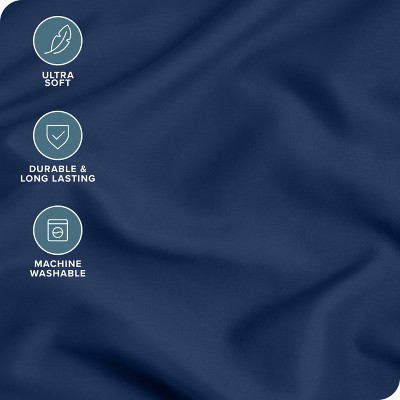 Dark Blue Hypoallergenic Cotton Polyester Standard Pillowcase Set