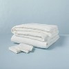 3pc Slub Center Stripe Comforter Set Sour Cream - Hearth & Hand™ with Magnolia - 3 of 4