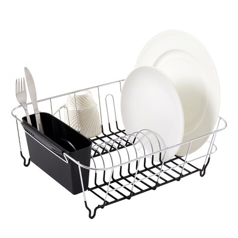 Mdesign Steel Dish Drying Rack/drainer Storage Organizer, Set Of 2,  Chrome/gray : Target