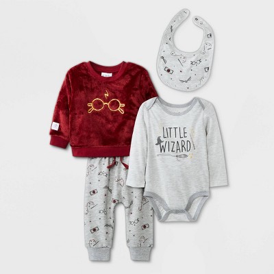 Image of Baby Boys' 4pc Harry Potter Top and Bottom Set - 0-3M