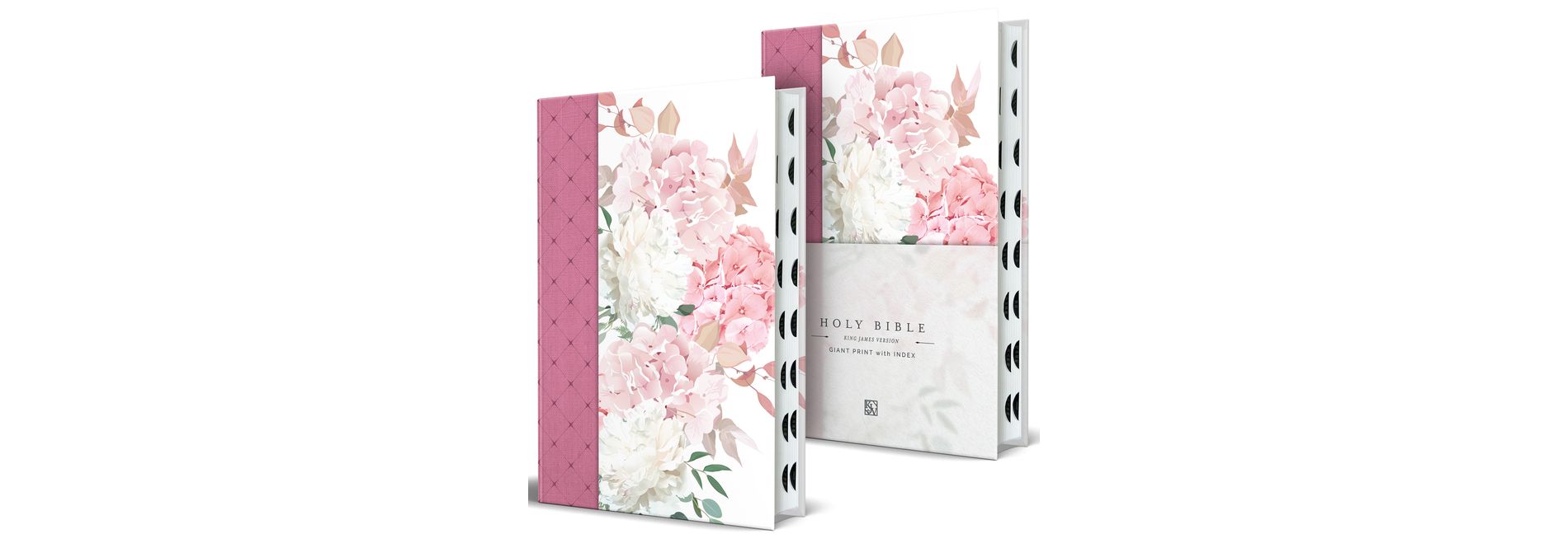 KJV Holy Bible, Giant Print Large Format, Hardcover Pink with Flowers with Ribbon Marker, Red Letter, and Thumb Index - by  King James Version