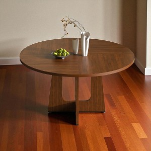 Mshliw 47" Round Farmhouse Dining Table for 4, Marble-Style MDF Top with Metal Legs, 300lb Capacity, Easy Assembly for Kitchen or Dining Room - 1 of 4