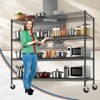 4 Tier Wire Rack Shelving Unit with Wheels, 2,200 Lb Capacity Height Adjustable Heavy Duty Metal Storage Shelves - 4 of 4