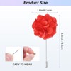 Unique Bargains Wedding Camellia Flower Groom Boutonnieres Lapel Pins for Men 1 Pc - 3 of 4