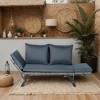 JUJABU Patio Wicker Side Foldable Bench with Dark Gray Cushion - 3 of 4