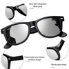 Attop Polarized Sunglasses Retro Square Design Sunglasses UV400 Fashion, Black Frame, Clear Lens - 2 of 4