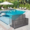 Waterproof Wicker Pool Float Storage Basket with Rolling Wheels, Large Outdoor Organizer, Patio Deck Box for Backyard and Poolside Use - 2 of 4