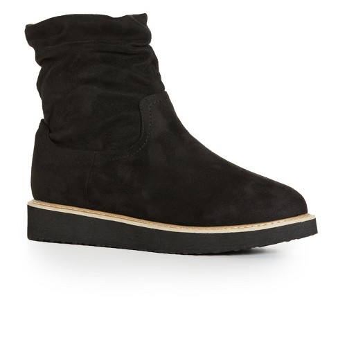 Wide wedge outlet ankle boots