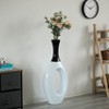 Uniquewise Decorative White Ceramic Floor Flower Vase with Black Neck, 36 Inch Tall for Living Room, Entryway, Dining Room, Modern Home Decor - 3 of 4