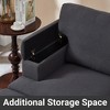 86" Linen L-Shaped Sectional Sofa with Movable Ottoman & Armrest Organizer - 3 of 4