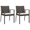vidaXL Patio Chairs with Cushions 2 pcs Brown 22.2 in.x22.4 in.x32.7 in. Poly Rattan - 2 of 4