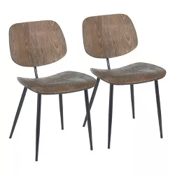 Set of 2 Wilson Industrial Chair Espresso - LumiSource