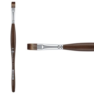 Borciani e Bonazzi Unico Synthetic Mongoose Artist Paint Brush - Series 801 Flat - Size #10 - Watercolors, Oil & Acrylic Paint - Handcrafted in Italy, - 1 of 4