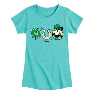 Girls' - Disney - Mickey St Patricks Icons Fitted Short Sleeve Graphic T-Shirt - 1 of 4