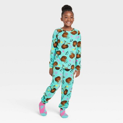 Girls' Karma's World Long Sleeve Pajama Set with Cozy Socks - Blue