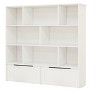 Toy Storage Organizer With 2 Movable Drawers, Wooden Bookshelf Daycare Furniture With 8 Storage Cubbies For Home Playroom, Hallway & Kindergarten - 3 of 4