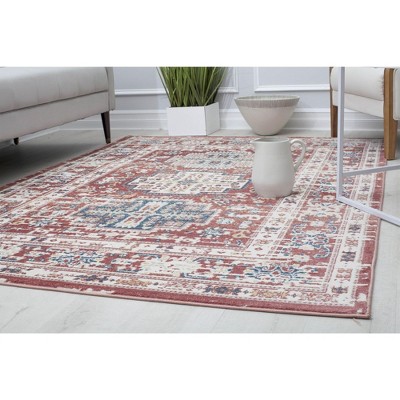 Cardinal Sundara 60" Round Red Synthetic Area Rug