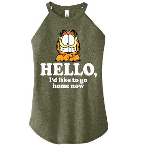 Women's - Garfield - Hello Go Home Now Graphic High Neck Tank - 1 of 3