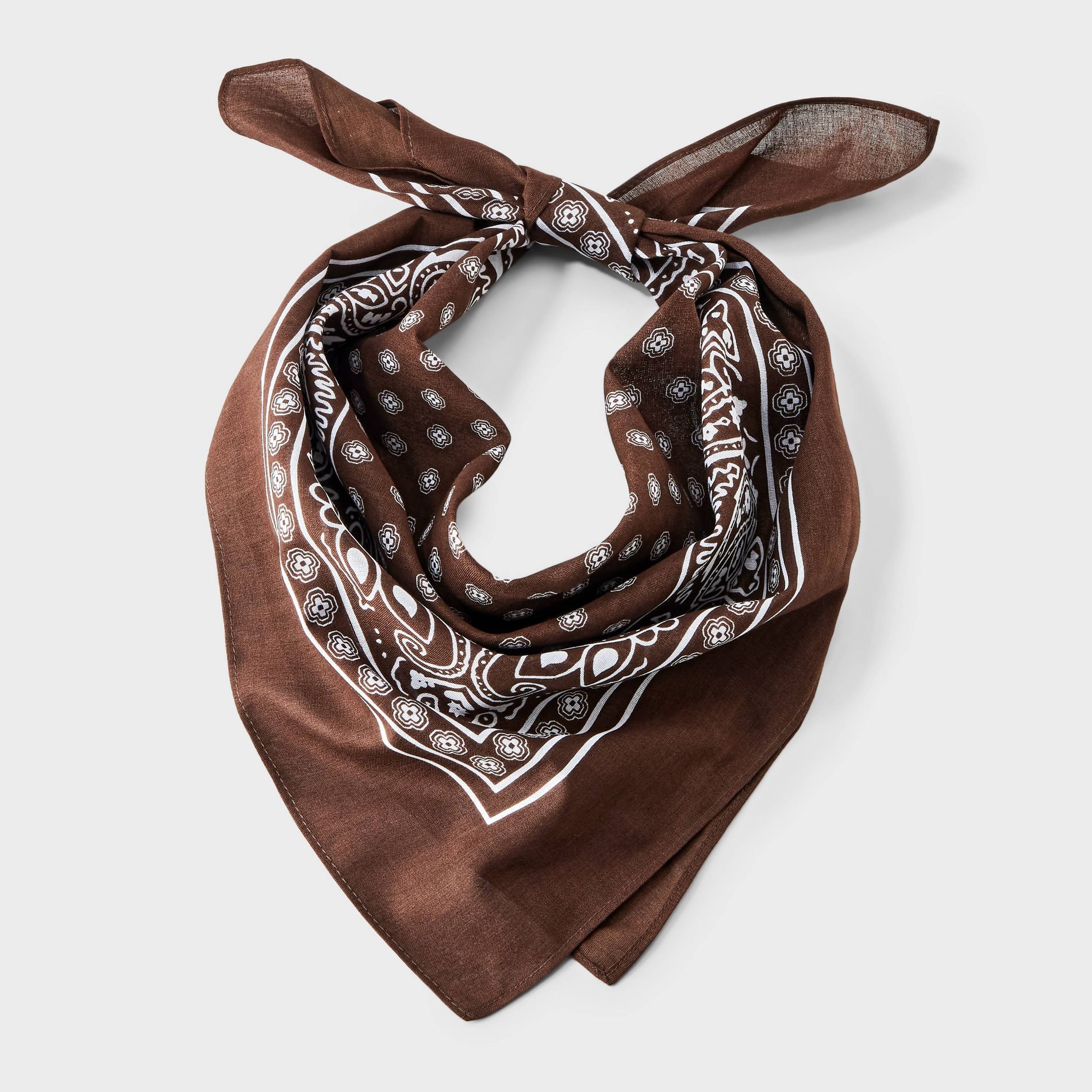 Cotton Classic Paisley Square Bandana Scarf - Universal Thread™ Brown
