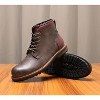 Santimon Men's Lace-Up Work Boots, Round Toe, Side Zipper, Anti-Slip Casual Ankle Hiking Boots Dark Brown - 4 of 4