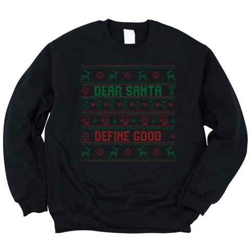 Simply Sage Market Women s Graphic Sweatshirt Santa Define Good L Midnight Target