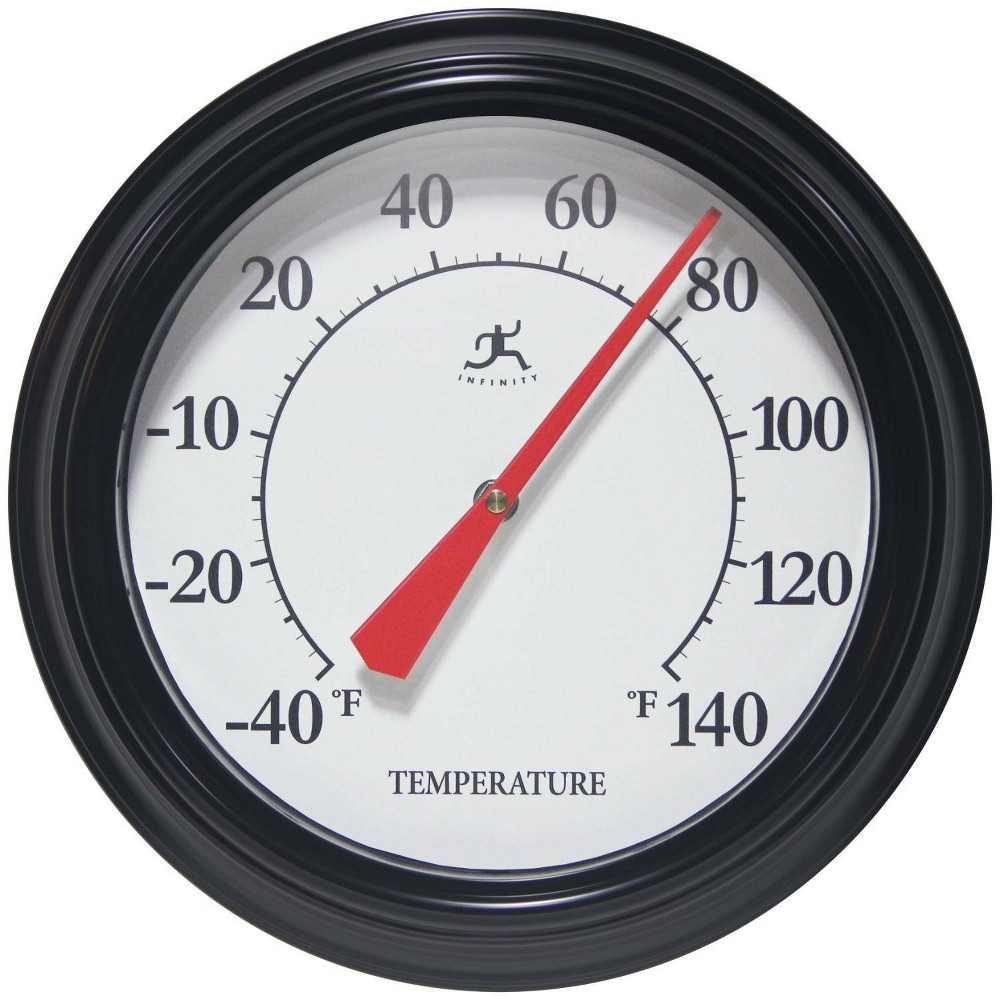 Photos - Wall Clock 12" Essential Wall Thermometer Black - Infinity Instruments