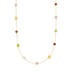 Ross-Simons 8.40 ct. t.w. Multi-Stone Station Necklace in 18kt Gold Over Sterling - 1 of 4
