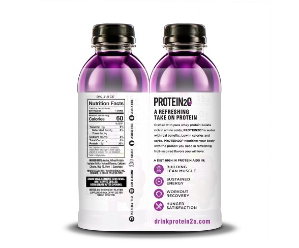 Protein2O Protein Infused Water - Harvest Grape - 16.9 fl oz/4pk Bottles