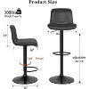 Modern Bar Stools Set Adjustable Swivel Bar Chairs with Back PU Leather for Bar, Dining Room Counter Home Kitchen Barstools - 3 of 4