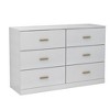 CAVINAS 6 Drawers Dresser for Bedroom,Modern Dresser with Golden Handles for Kids Room,Living Room,Entry and Hallway,White/Black - 4 of 4
