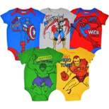 Marvel Avengers Baby Boys 5 Pack Short Sleeve Bodysuit 