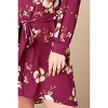 Slickblue Floral Woven Shirt Dress for Plus Size Women – Button-down Collared Dress in Eggplant/Rust, 1XL-3XL - 4 of 4