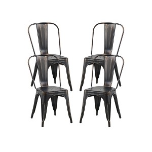 IHOMEADORE 18Inch Industrial Metal Dining Chairs set of 4 - 1 of 4