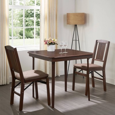 Espresso Brown Solid Wood 32'' Square Folding Card Table