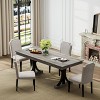 71" Dining Table for 6–8 with 2 Drawers, Double C-Shaped Pedestal Base & Large Wooden Rectangular Tabletop - 3 of 4