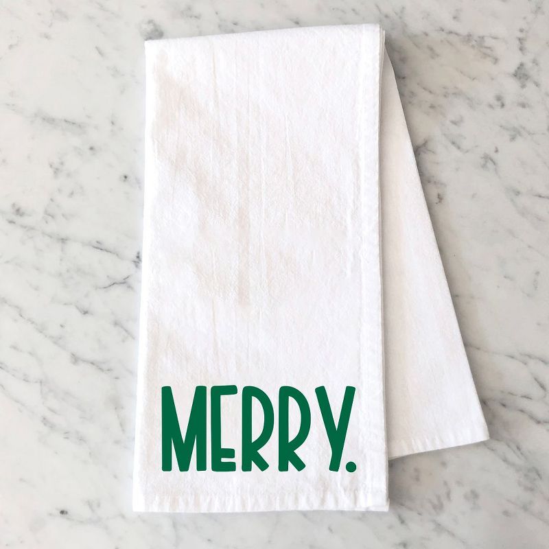City Creek Prints Merry Bold Word Tea Towels - White, 1 of 3