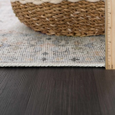 Beckett Beige and Brick Red Chenille Polyester Rectangle Area Rug