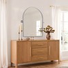MAYEERTY Hanging Mirror Iron Right Angle Arch Black Grid 55x28x1in - 4 of 4