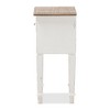 Dauphine Provincial Oak Nightstand with Storage Shelf - Baxton Studio: Mindi-Wood Top, Metal Handle - 4 of 4
