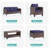 Sonkuki 6-Piece Patio Conversation Set Outdoor Wicker Rattan Furniture Set with Coffee Table - 2 of 4
