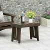 21.5'' Folding Acacia Wood Side Table with Slatted Top,Outdoor Patio End Table for Porch,Balcony or Garden-Cuddlewood - 2 of 4