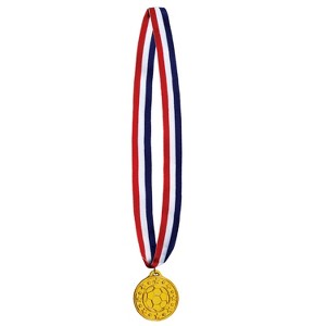 Beistle Soccer Medal w/Ribbon, 30" w/2" Medal, (6/Pkg) Multicolored - 1 of 2