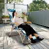 NewHome"67x22 Inch Chaise Lounger Cushion for Recliner, Rocking Chair, Sofa Mat, Deck Chair, Outdoor Use"White Blue - 2 of 4