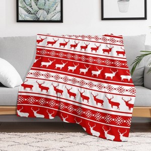 Christmas Deer Christmas Throw Blanket Soft Fleece Christmas Blanket Cozy Flannel Throw for Couch Bed 50x60 inches - 1 of 1