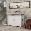 Cat litter box, enclosed cat litter box, furniture with 2 doors, indoor cat bathroom, storage table side table, cat house - 2 of 4