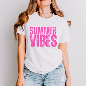 Simply Sage Market Summer Vibes Block Distressed Short Sleeve Tee - 1 of 4