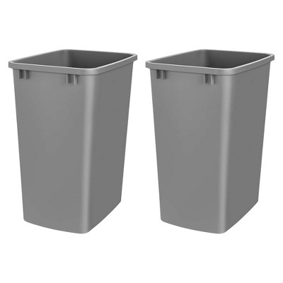 Rev-A-Shelf 35 Qt Replacement Plastic Under Sink Garbage Can for Base Kitchen and Bathroom Cabinet, Trash Bin for Laundry Rooms, RV-35-17-52  (2 Pack)