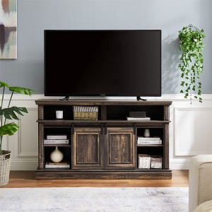 Media Console Table with Storage Cabinet, Mid Century style Entertainment TV Table, Multipurpose Sliding Door TV Cabinet Large Storage Space - 1 of 4
