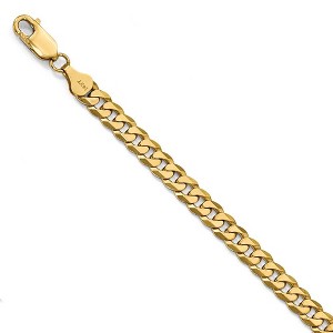 Black Bow Jewelry 6.1mm 14k Yellow Gold Beveled Curb Chain Bracelet - 1 of 4